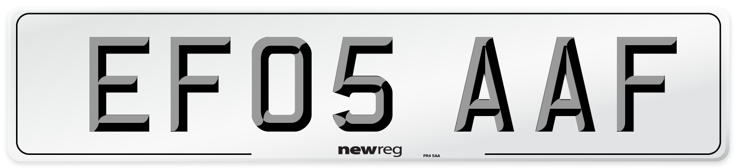 EF05 AAF Number Plate from New Reg